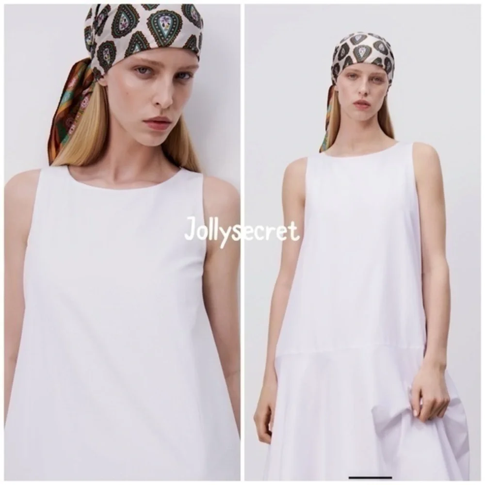 NEW Zara voluminous poplin white dress - Picture 4 of 5